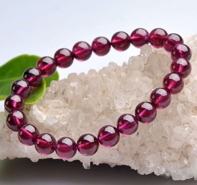 供應精品AAA純天然巴西紫牙烏紫石榴石圓珠手鏈——實拍301101
