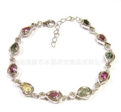 925銀鍍白金天然碧璽【心相依】手鏈 以珠寶之名，訴說相依之諾