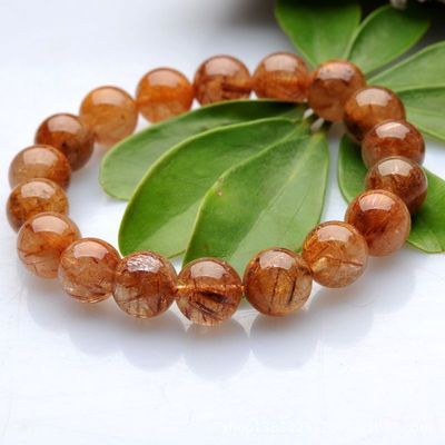 天然銅發(fā)晶圓珠手鏈Y103Y16 東海縣盛飾珠寶的匠心之作